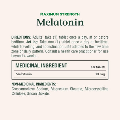 自然之寶 (NATURE'S BOUNTY) 強效褪黑激素，10 毫克，超值裝，幫助重置睡眠-覺醒週期，幫助增加總睡眠時間，更快入睡，對抗時差，120 片，44 克