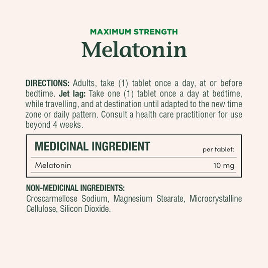 自然之寶 (NATURE'S BOUNTY) 強效褪黑激素，10 毫克，超值裝，幫助重置睡眠-覺醒週期，幫助增加總睡眠時間，更快入睡，對抗時差，120 片，44 克