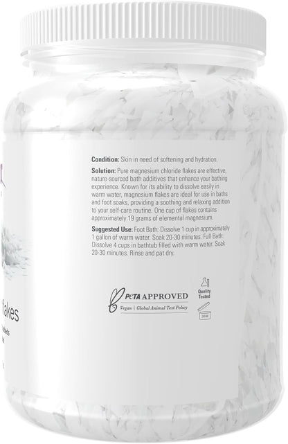 NOW Solutions，鎂片，100%純，來自古代Zechstein海床，高濃度，1531克