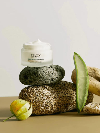 Olos Moisturizing and Nourishing Cream - Face Moisturizer with Hyper-Fermented Aloe and Indian Ginseng - Hydrating Face Lotion - Face Cream - 1.7 oz