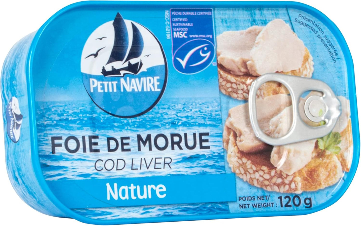 Petit Navire Plain Cod Liver, 120 Grams