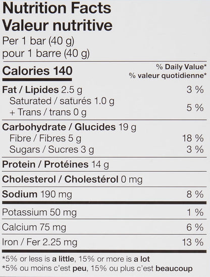 Nutribar Good Protein High Protein Bars Maple Crunch, Made in Canada, 14g Protein, 12 Bars