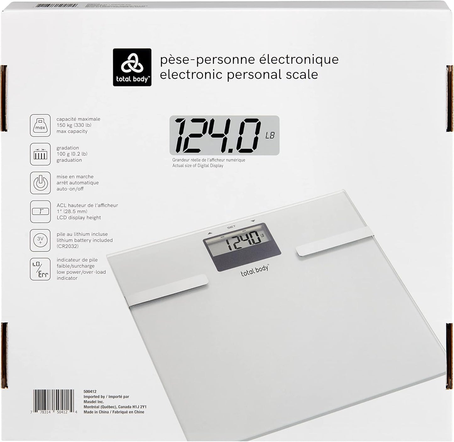 超薄电子体重秤，带体脂指示器