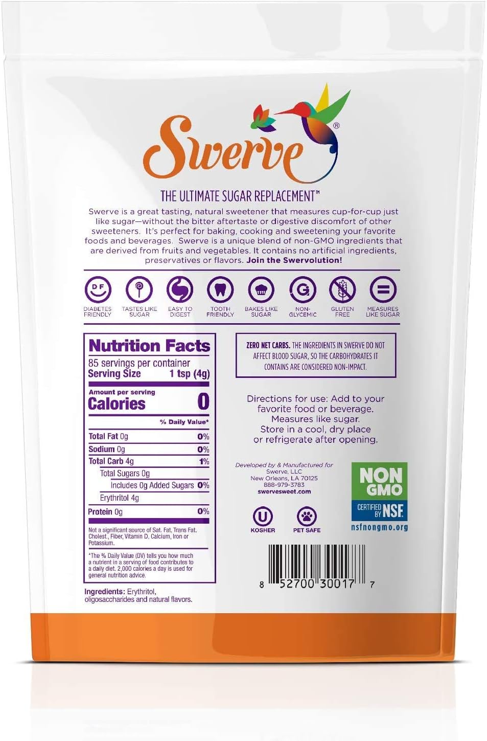 SWERVE Sweetener Bakers Bundle, Granular and Confectioners Combo Pack, 680 Grams