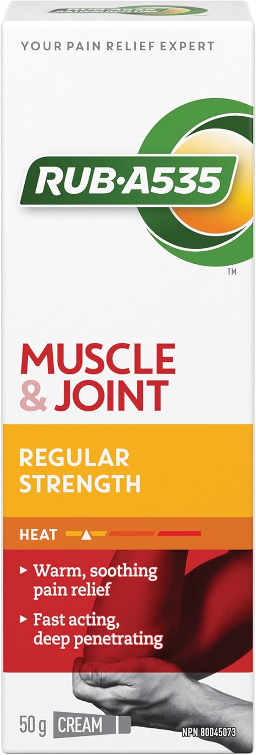 RUB·A535 Muscle & Joint Pain Relieving Heat Cream, Regular Strength, 50-g
