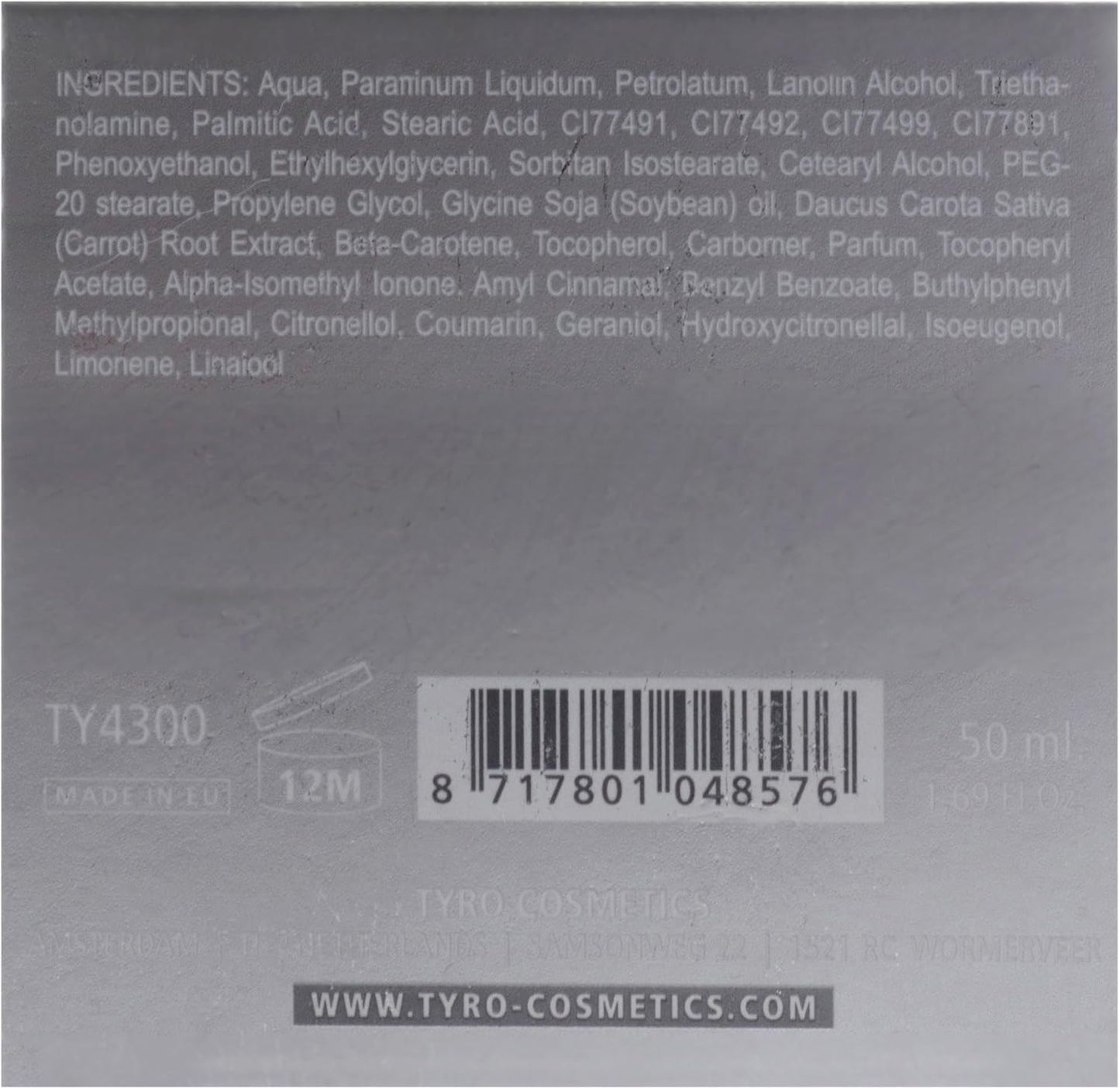 Tyro 潤飾保濕霜 E 男女通用保濕霜 - 1.69 盎司