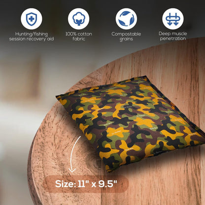 原廠魔法包限量版迷彩熱敷袋，冷熱療法，緩解下背部和肩部疼痛，無線冷熱敷，28 x 24 公分（11 吋 x 9.5 吋）