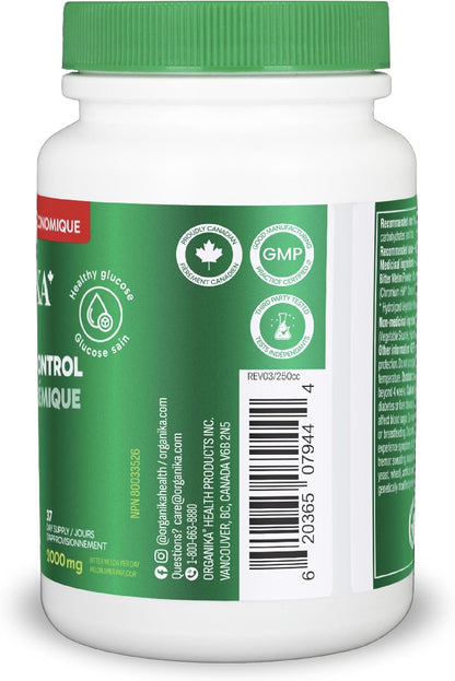 Organika 加拿大制造血糖控制加量装 - 铬和苦瓜，150 粒素食胶囊 血糖控制加量装 - 铬和苦瓜，150 粒素食胶囊