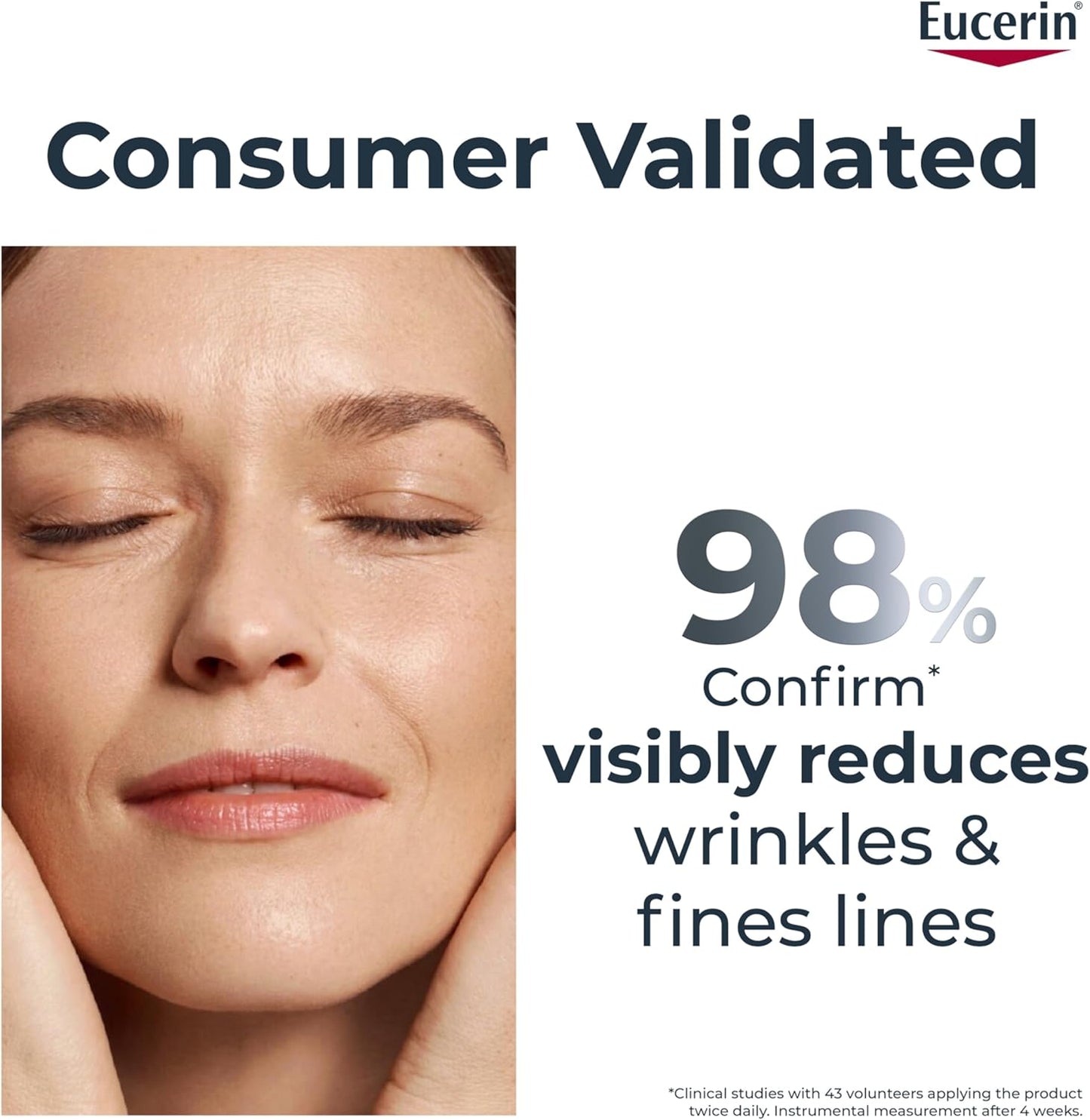 Eucerin Anti Wrinkle Firming Day Care Hyaluronic Acid Moisturizer for Face, Anti Aging Face Cream for Women Visibly Reduces the Look of Fine Lines & Wrinkles, All Skin Types, 50mL Jar