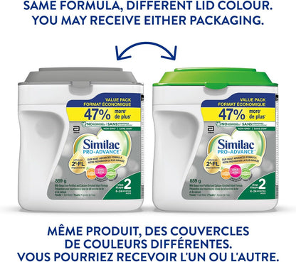 Similac Pro-Advance Step 2, Baby Formula, Our Closest Formula to Breast Milk with 2’-FL, Easy To Digest, 6-24 Months, Powder, 859 g