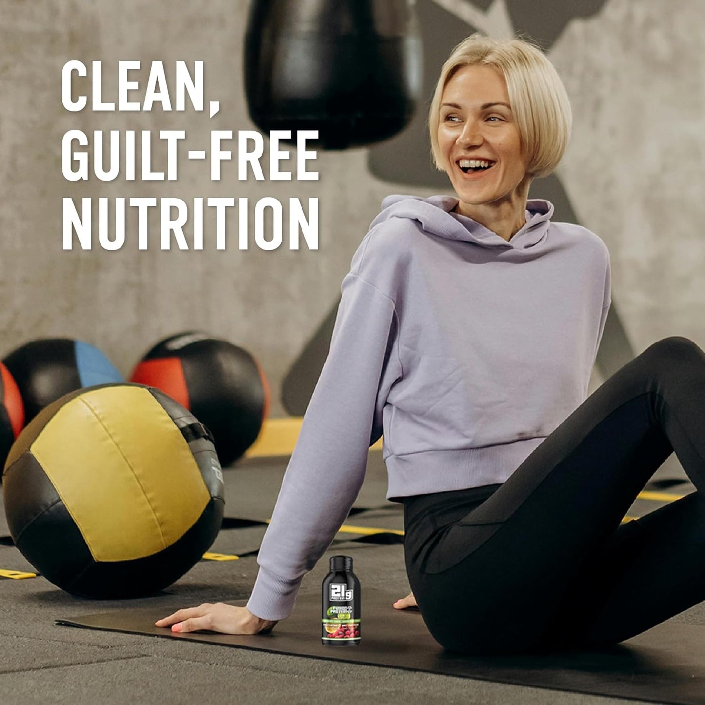 Fusion Protein Ready to Drink - 21g High Protein Zero Sugar Drink Mix in Lime Berry Flavor, Healthy Snacks for Muscles, Low Calorie Meal Replacement Shake for Women and Men - 100ml Bottle, Pack of 12