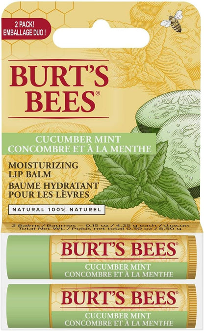 Burt's Bees 小蜜蜂 補水保濕潤唇膏組合 | 100% 天然唇部護理 - 4 支