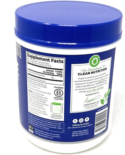 Orgain 5g Micronized Creatine Monohydrate, Unflavored, 1.48lbs