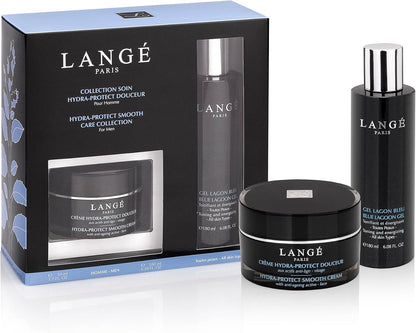 Lange Hydra-Protect Collection 1.7oz Hydra-Protect Smooth Cream, 6.08oz Blue Lagoon Gel Men 2 Pc