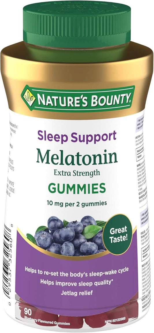 自然之宝褪黑素软糖，有助于更快入睡，增加总睡眠时间，减少时差影响并重置睡眠觉醒周期，蓝莓味，225 克