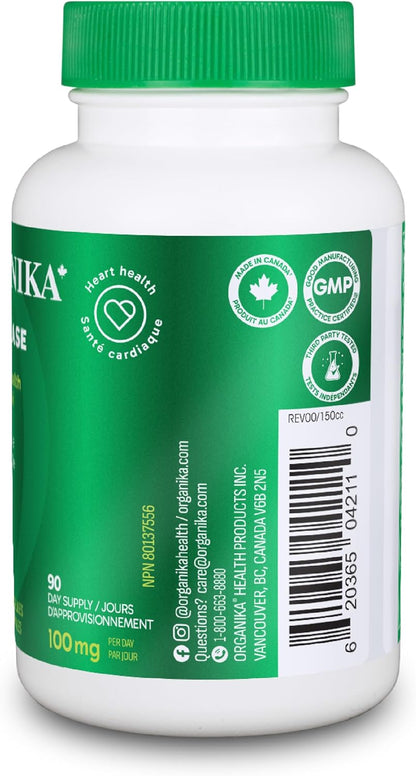 Organika Nattokinase 2000 FU Cardiovascular Support – High-Potency, Heart & Blood Circulation Supplement– One Capsule per Day, Non-GMO, Vegan, Gluten-Free – 90vcaps