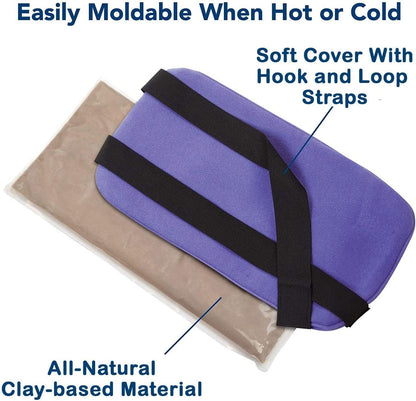 Carex ThermiPaq 可重复使用微波炉加热垫冰袋组合套装，适用于受伤，凝胶冰袋 - 肩部、肘部、脚踝、背部和膝盖冰袋，加大号，9.5 英寸 x 16 英寸