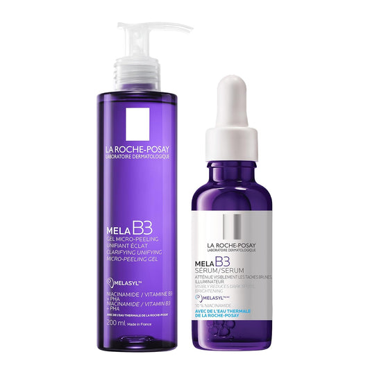 La Roche-Posay Mela B3 Face Wash, Mela B3 Face Serum & BUNDLE, Anti-Aging Micro-Peeling Face Cleanser & Mela B3 Serum with Niacinamide & Melasyl, Dermatologist Recommended, 200mL