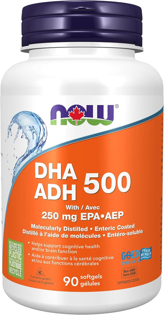NOW Supplements DHA-500 1000毫克軟膠囊，90粒