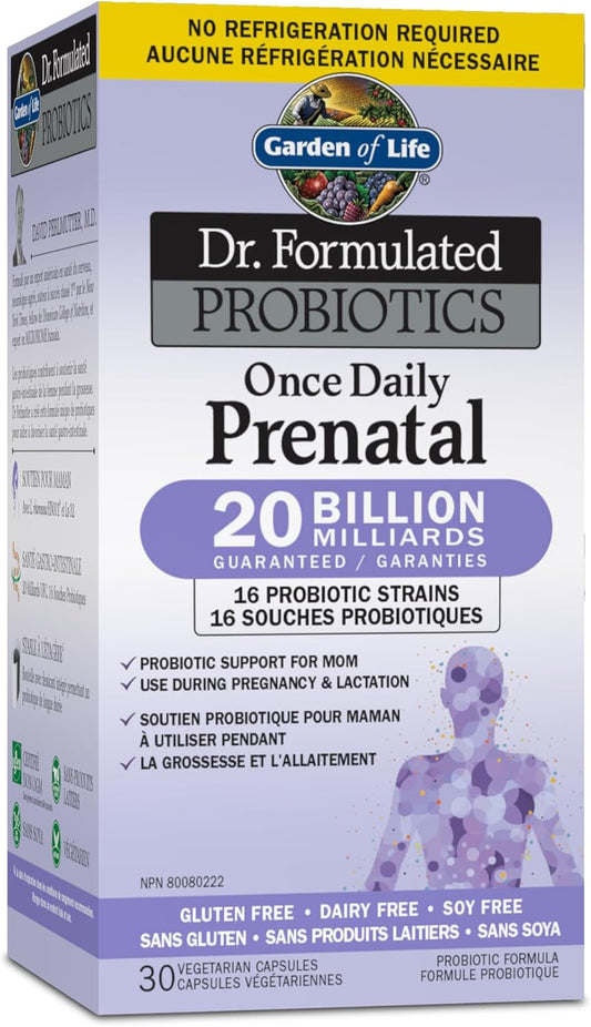 生命花園 - 博士配方產前益生菌 | 懷孕和哺乳期媽媽的益生菌支持 | 200億菌落形成單位 + 16種益生菌菌株 | 不含麩質、乳製品、大豆、素食、非基因