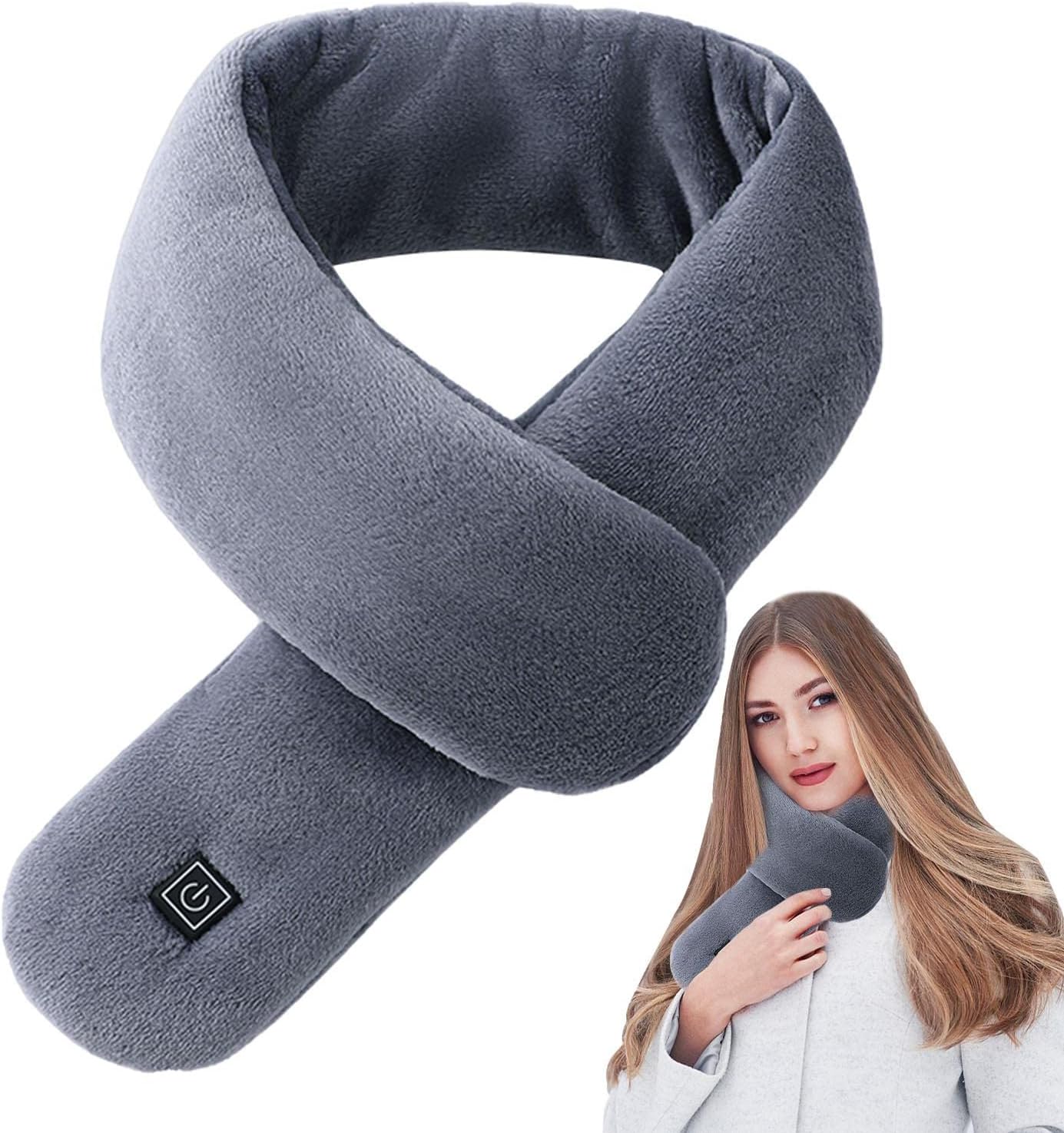 电热围巾 - 颈部加热垫 | 加热颈巾，缓解颈部压力，男女情侣电热垫，3档加热，不含移动电源