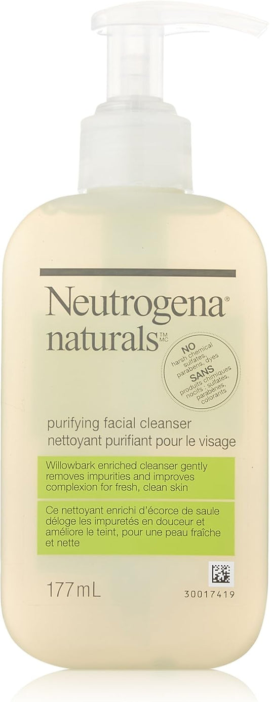 Neutrogena Naturals Face Wash, Purifying Facial Cleanser for Acne Prone Skin, 177 mL