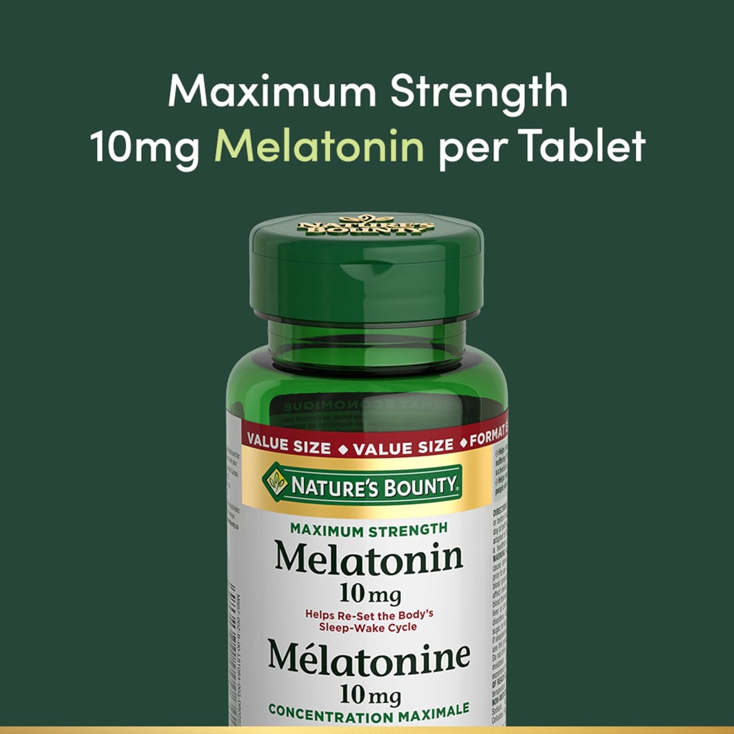 自然之寶 (NATURE'S BOUNTY) 強效褪黑激素，10 毫克，超值裝，幫助重置睡眠-覺醒週期，幫助增加總睡眠時間，更快入睡，對抗時差，120 片，44 克