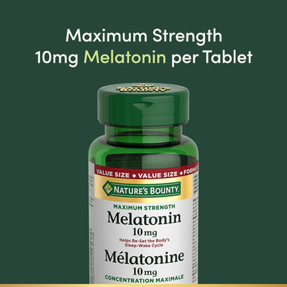 自然之寶 (NATURE'S BOUNTY) 強效褪黑激素，10 毫克，超值裝，幫助重置睡眠-覺醒週期，幫助增加總睡眠時間，更快入睡，對抗時差，120 片，44 克