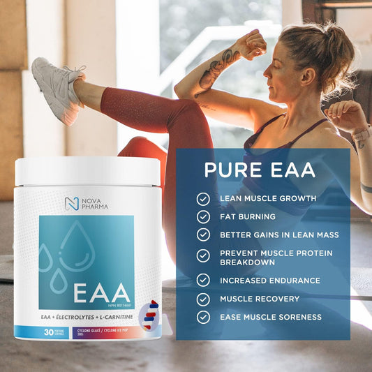 Nova Pharma EAA 補充劑 – 必需胺基酸 + 電解質 – 支持肌肉恢復、補水和性能 – 純素、無糖、無興奮劑 – 30 份（Cyclone）