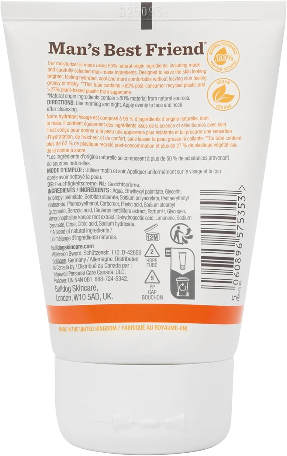 Bulldog 活力保湿霜，100 毫升