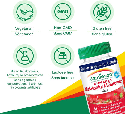 Jamieson 褪黑素軟糖 10 毫克 - 天然草莓風味