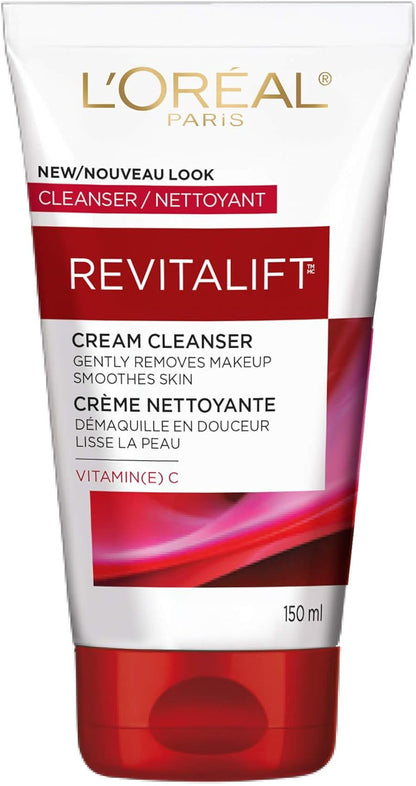 L’Oréal Paris Revitalift Makeup-Removing Cleansing Cream Face Cleanser & Toner, with Vitamin C, 150 mL