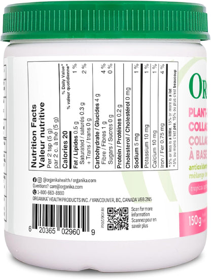 Organika Plant Based Collagen Booster- Helps Support the Production and Protection of Collagen- 150g