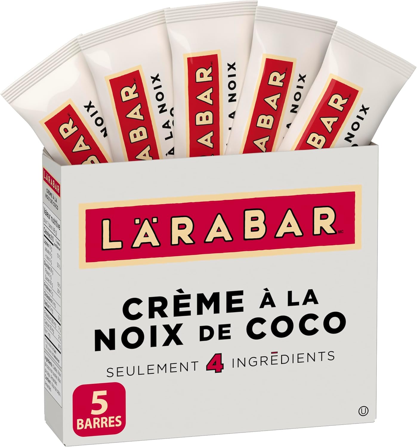 LÄRABAR 椰奶水果坚果能量棒，5条装，无麸质，纯素，零食棒