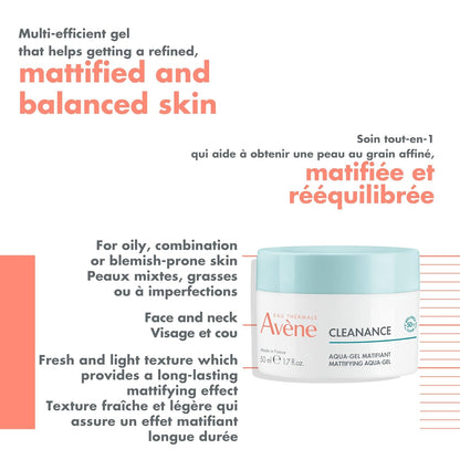 Eau Thermale Avène Cleanance Aqua-cream-in-gel, for Combination and oily Skin, Niacinamide