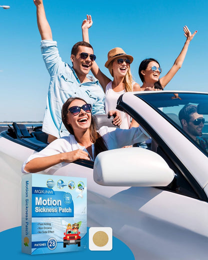 MQXUNMI 晕车贴，28片装不瞌睡晕船贴，适用于晕车、晕机和旅行，快速见效，长达72小时