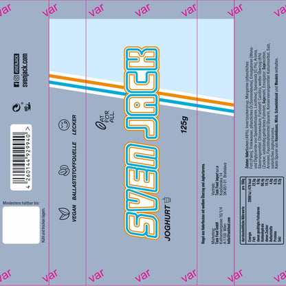 SvenJack Oat Bar Yoghurt - Pack of 1 × 125g - Original Oatmeal Energy Bar with Long‑Chain Carbohydrates, Less Sugar & More Energy for Everyday Use, Fitness Cake & Oatmeal Snack