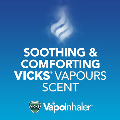 Vicks Vapoinhaler 鼻减充血剂，含舒缓蒸汽，可暂时缓解感冒引起的鼻塞，薄荷醇香味，2 包，每包 0.20 毫升