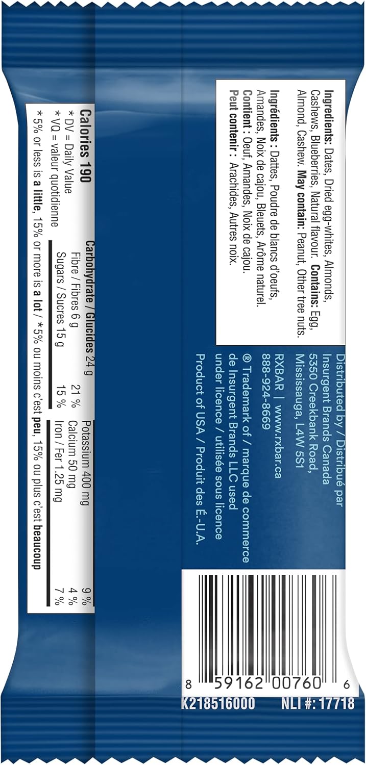 RXBAR 蛋白棒 蓝莓味 12x52克（12条装）