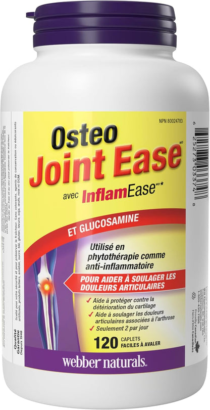 Webber Naturals Osteo Joint Ease with InflamEase and Glucosamine, 120 Caplets
