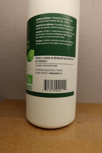 Pure-lē Natural Chlorophyll Liquid Greens | Organic (COR Certified), Gluten-Free, Vegan | Mint Flavor (1000 mL) – Natural Body Deodorant, Alkalizing & Antioxidant Support