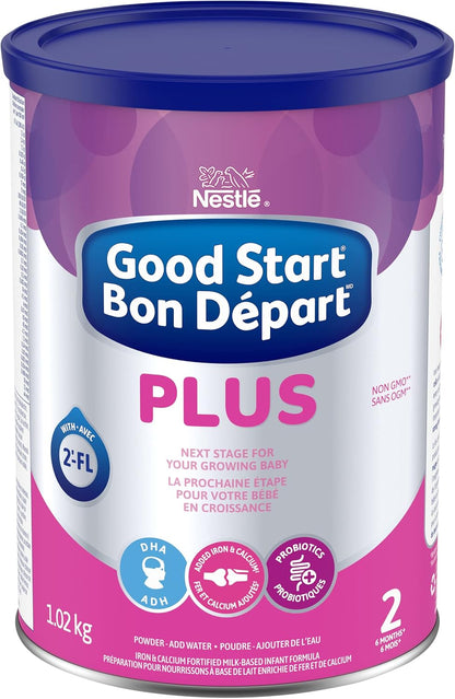 GOOD START PLUS 2 婴儿配方奶粉，适用于 6 个月以上的婴儿，添加铁和钙，含 DHA、益生菌和 2'-FL，1.02 千克 & START 2 婴儿配方奶粉，6 个月以上，900 克