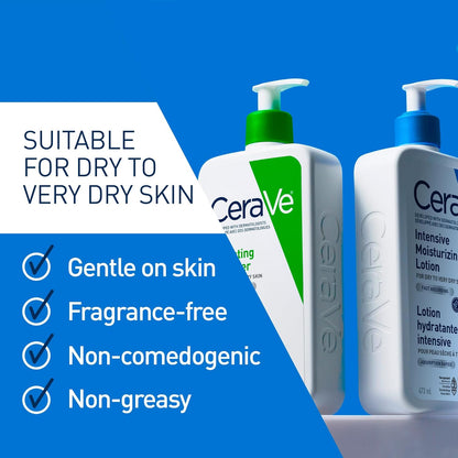 CeraVe Face Wash & Moisturizing Lotion BUNDLE. Gentle Hydrating Face Cleanser & Intensive Moisturizing Lotion, for Dry to Very Dry Skin, Fragrance-Free, Developed with Dermatologist