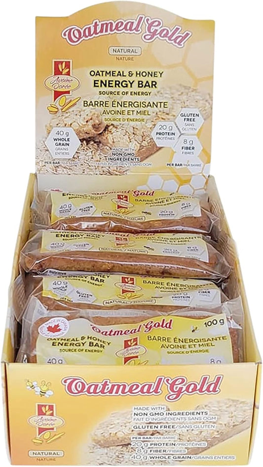 Avoine Doree Oatmeal & Honey Energy Bar Natural 12/box 12 Count