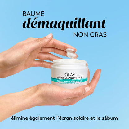 Olay Gentle Cleansing Balm Makeup Remover, Fragrance Free, Makeup Melting Face Cleanser, 100 mL