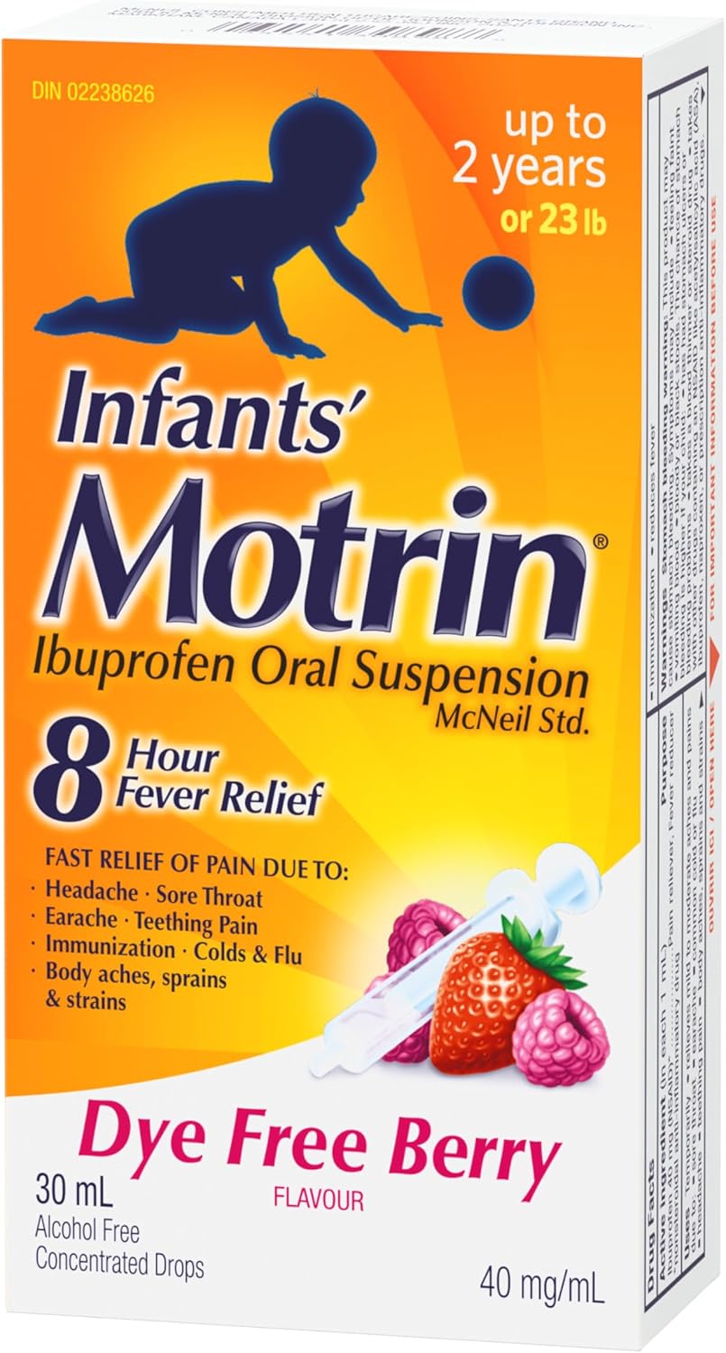 Motrin 婴儿布洛芬口服混悬液浓缩滴剂 无色素浆果味，40 毫克/毫升 30 毫升