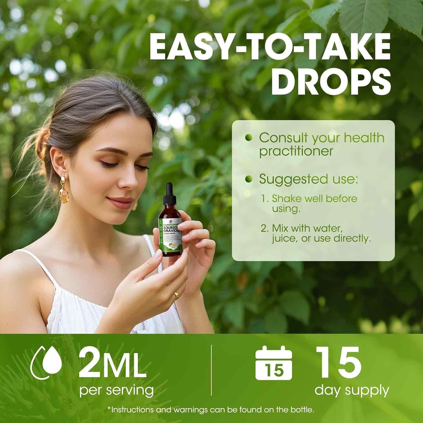 iMATCHME 刺果番荔枝液態滴劑，用於細胞支持和再生、免疫系統和腸道健康支持、純刺果番荔枝苦味液、高吸收率、無糖/無麩質、天然香料，1 液體盎司