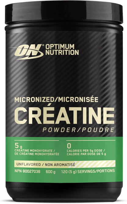 Optimum Nutrition 100% 純肌酸一水合物微粉，無味，600 克 - 120 份（包裝可能有所不同）