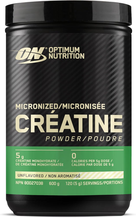Optimum Nutrition 100% 純肌酸一水合物微粉，無味，600 克 - 120 份（包裝可能有所不同）