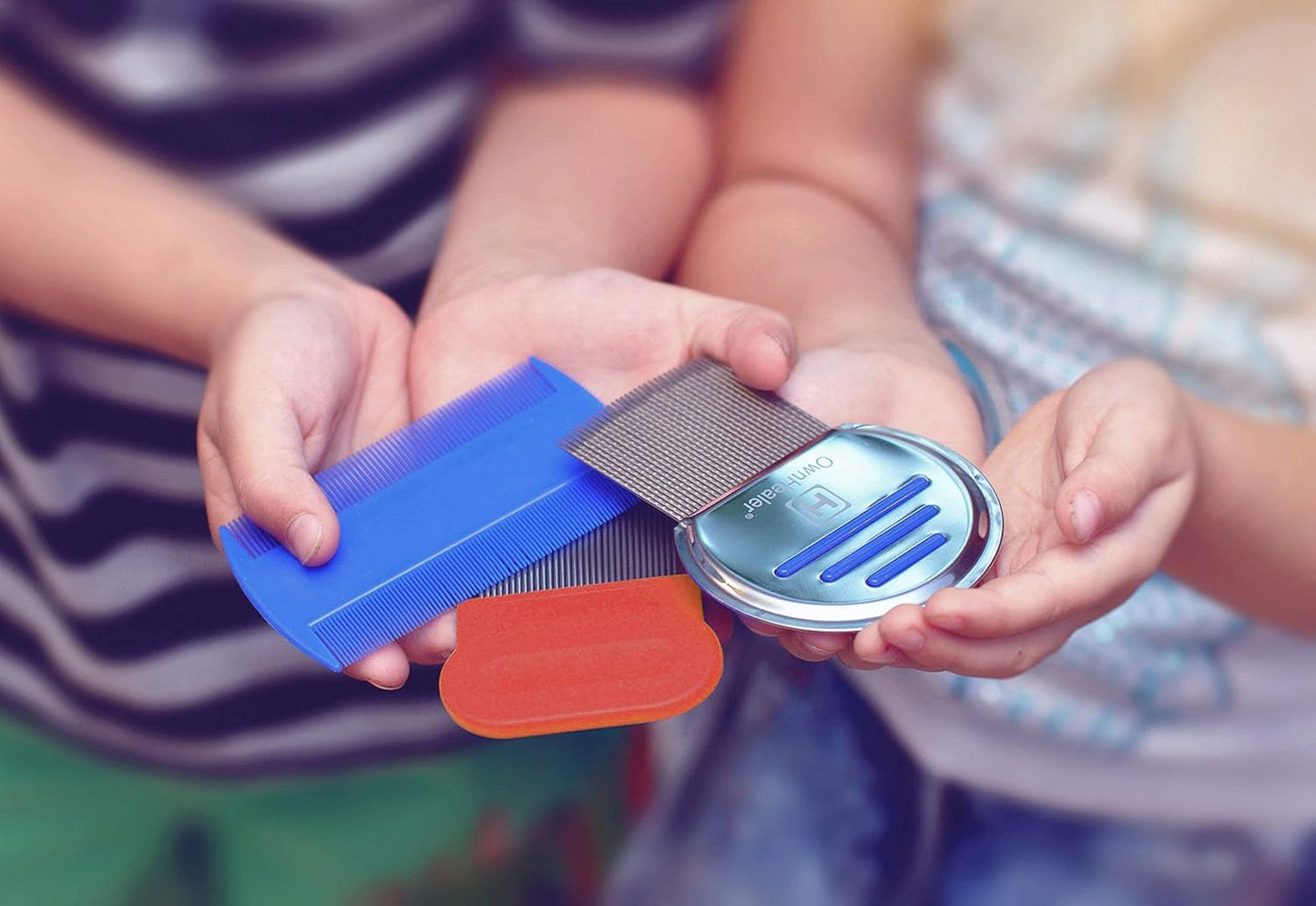 OWNHEALER 专业除虱梳套装 - 去除虱子、虱子和头皮屑 |快速头虱治疗 - 所有发质 |专业肉饼